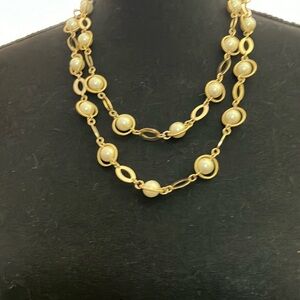 Talbots gold and faux pearl necklace